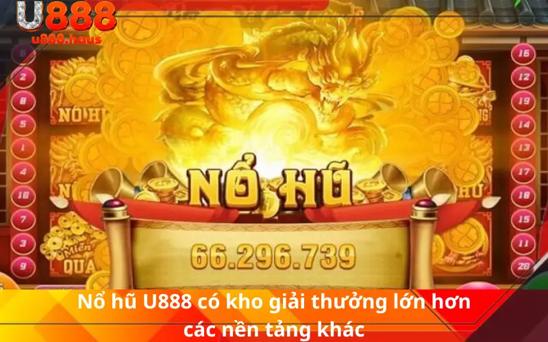 Nổ hũ U888 có kho giải thưởng lớn hơn các nền tảng khác