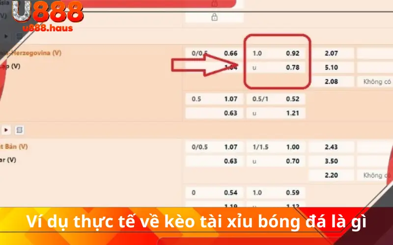 Ví dụ thực tế về kèo tài xỉu bóng đá là gì